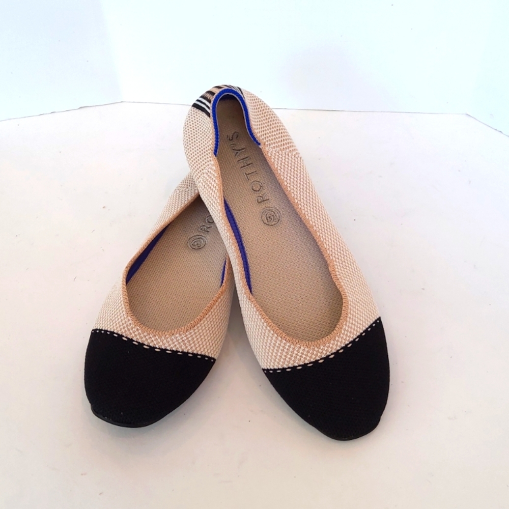 Rothy's Cream Color The Square In Tuxedo Captoe - image 1